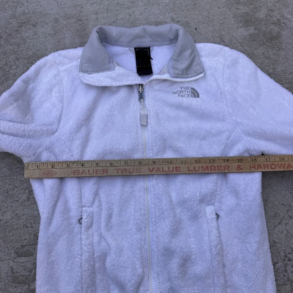The North Face Osito Full Zip Fleece Jacket White Mens XS Mock Neck Soft Fuzzy